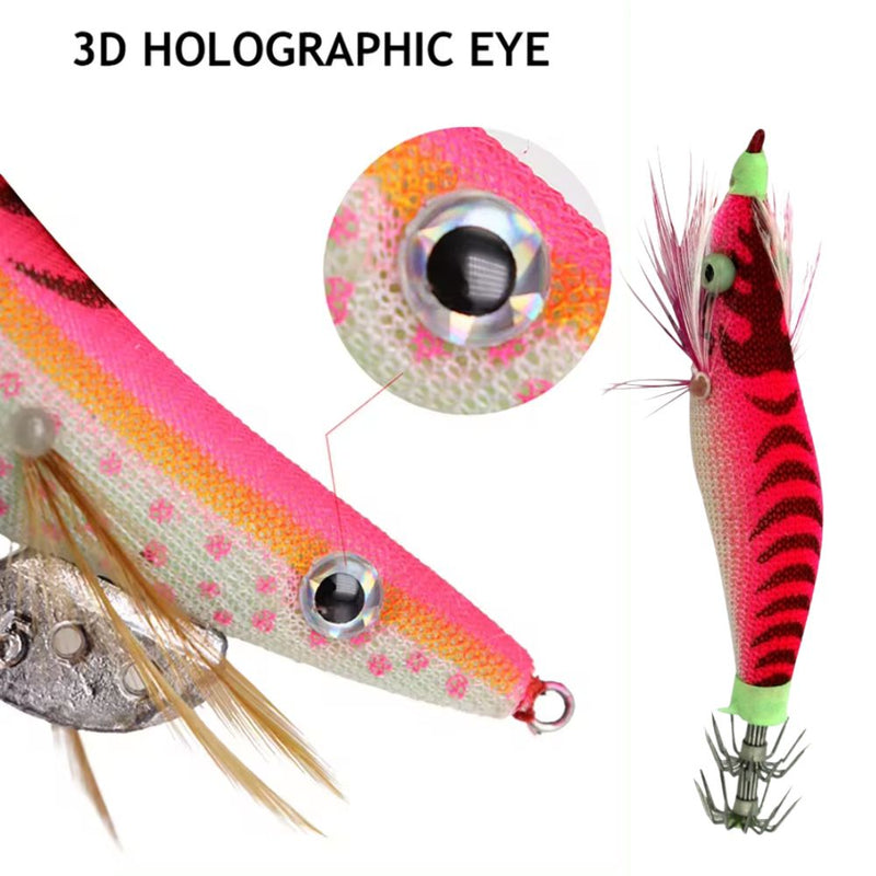 8cm Plastic Hard Baits Squid Fishing Lure Decoy Shrimp Baits - Magenta