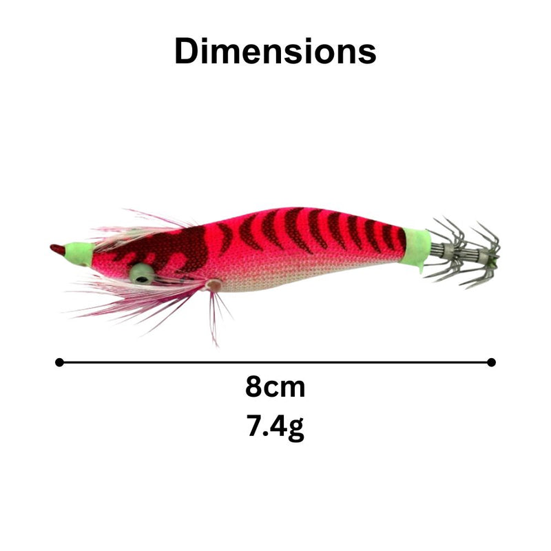 8cm Plastic Hard Baits Squid Fishing Lure Decoy Shrimp Baits - Magenta