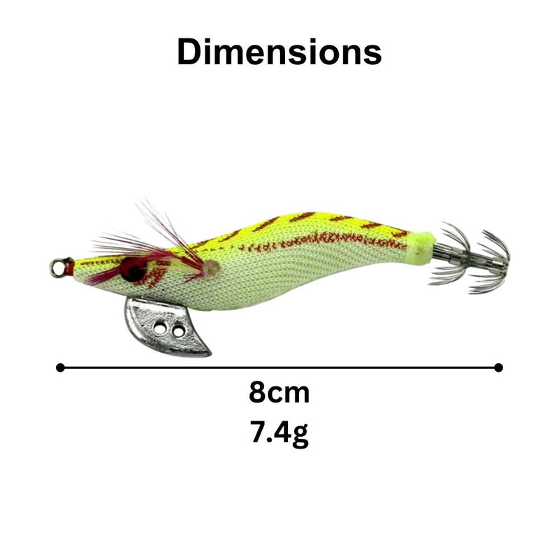 8cm Plastic Hard Baits Squid Fishing Lure Decoy Shrimp Baits - Yellow