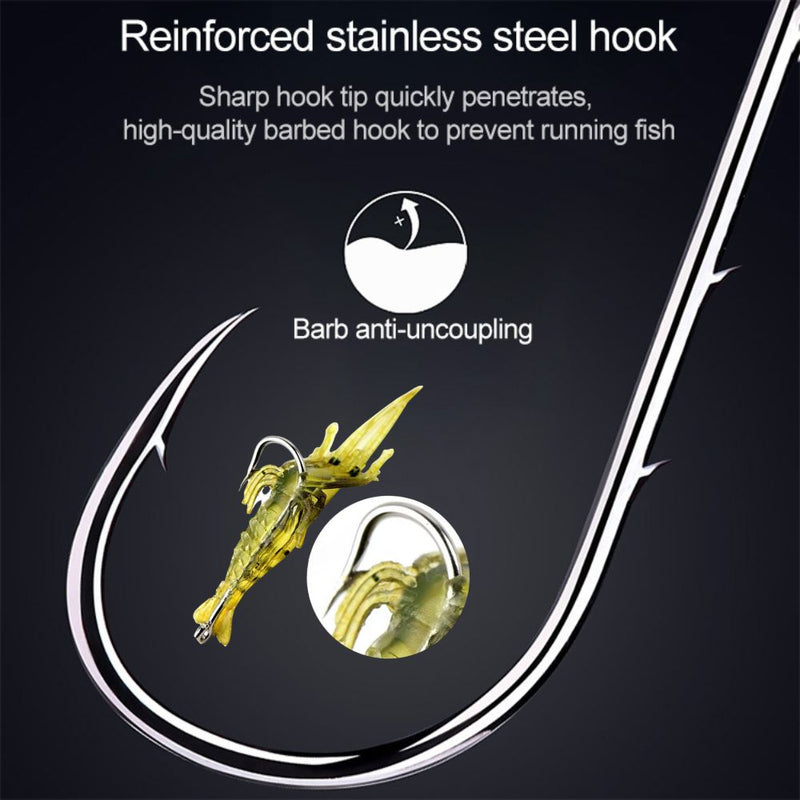 10 PCS 40mm 1.5g Artificial Shrimp Fishing Lure Bait Hooks - Yellow