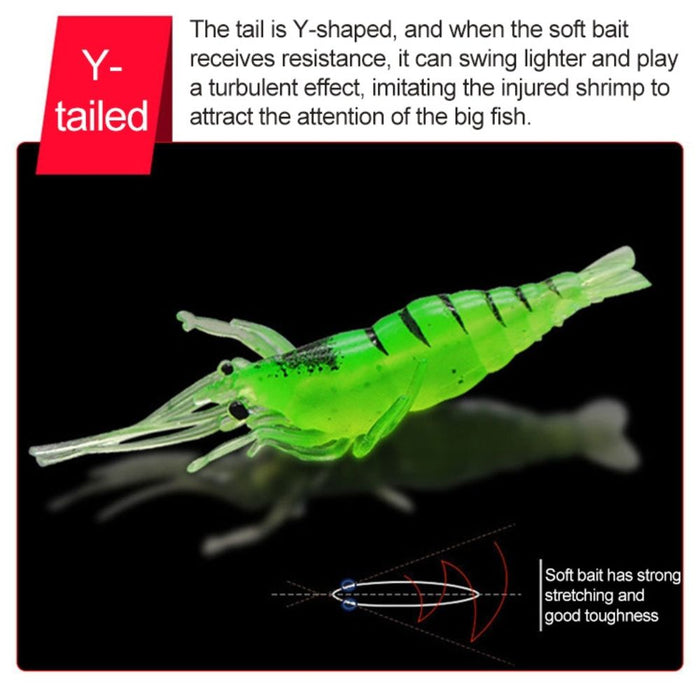 10 PCS 40mm 1.5g Artificial Shrimp Fishing Lure Bait Hooks - Yellow