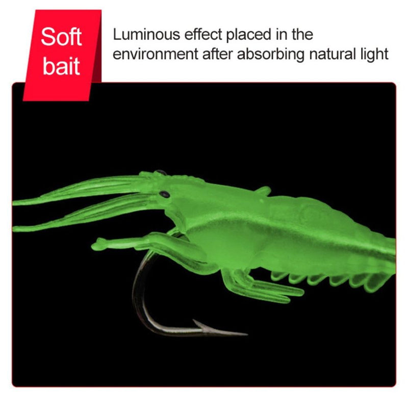 10 PCS 40mm 1.5g Artificial Shrimp Fishing Lure Bait Hooks - Green