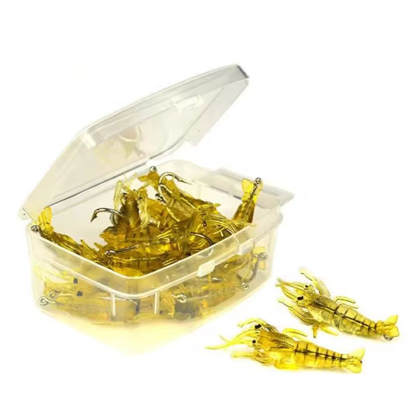 10 PCS 40mm 1.5g Artificial Shrimp Fishing Lure Bait Hooks - Yellow