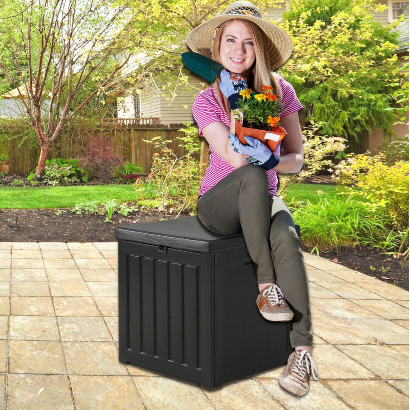 Outdoor 80L Weatherproof Garden Tools Storage Box Black