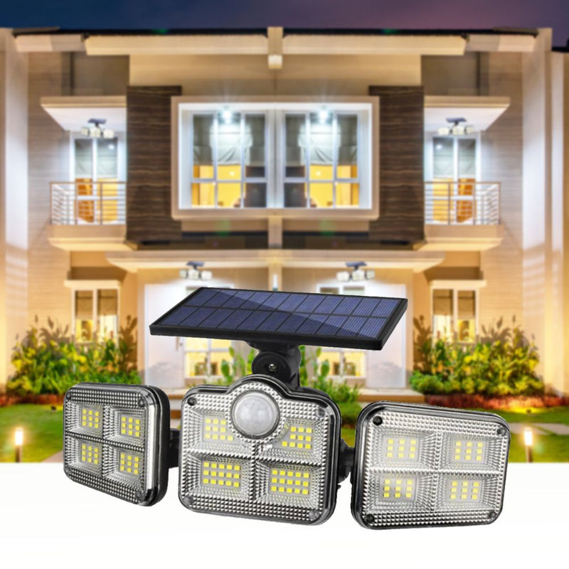 Solar Powered Three Head Motion Sensor Outdoor Solar Light