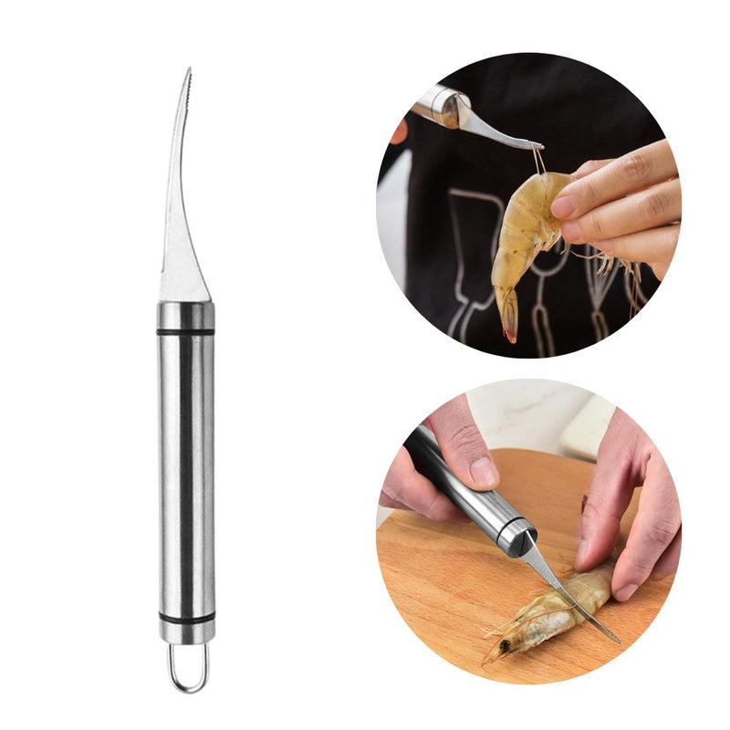 Stainless Steel Shrimp Seafood Deveining and Peeling Tool