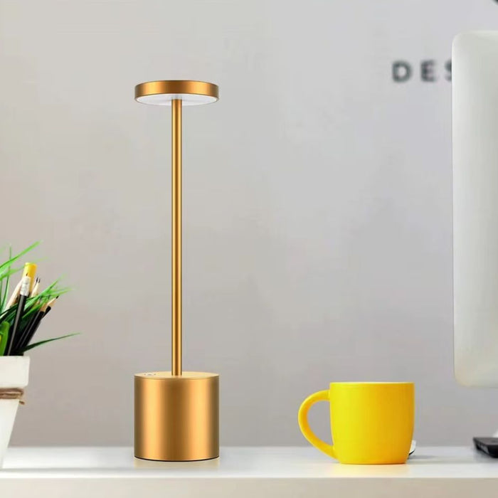 USB Powered Decorative Minimalist LED Table Desk Lamp - Champagne Gold