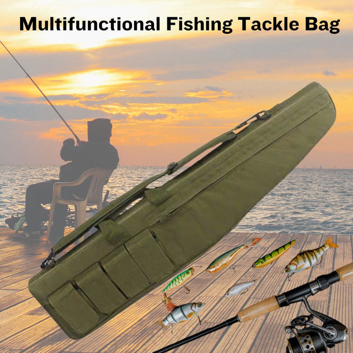 Multifunctional Egg Crate One-shoulder Fishing Rod Tackle Bag - Green