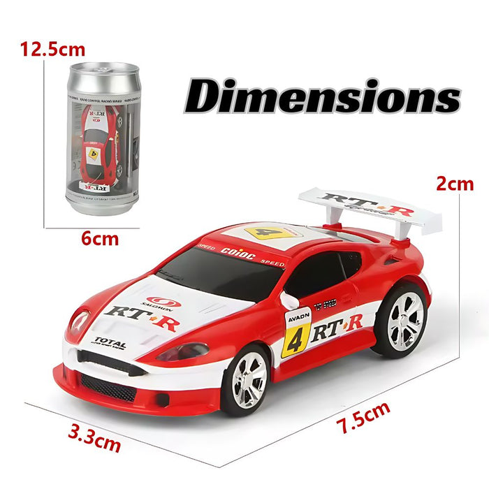 Mini RC Car in a Can Radio Remote Control Micro Racing Car (Red)