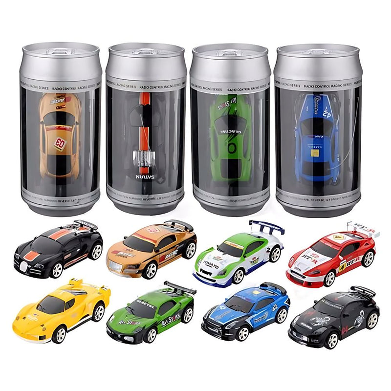 Mini RC Car in a Can Radio Remote Control Micro Racing Car (Yellow)