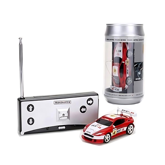 Mini RC Car in a Can Radio Remote Control Micro Racing Car (Red)