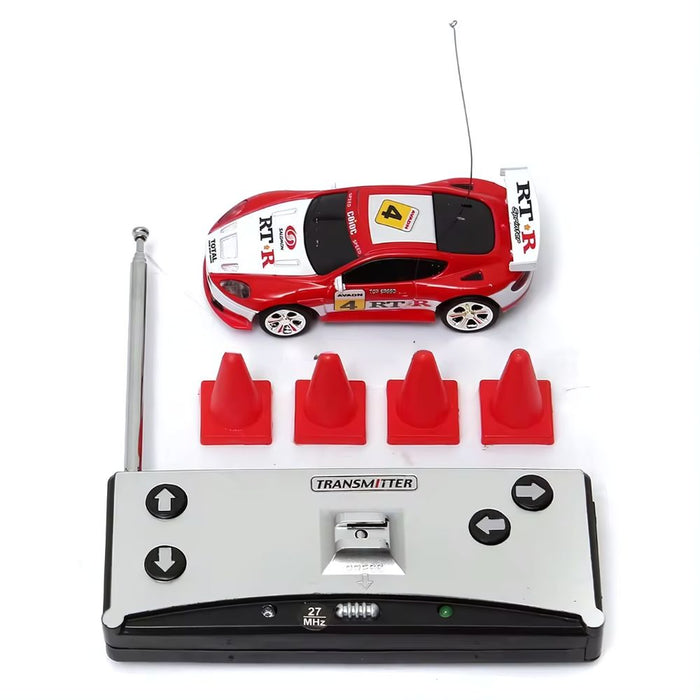 Mini RC Car in a Can Radio Remote Control Micro Racing Car (Red)