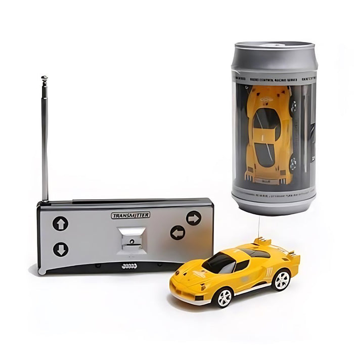 Mini RC Car in a Can Radio Remote Control Micro Racing Car (Yellow)