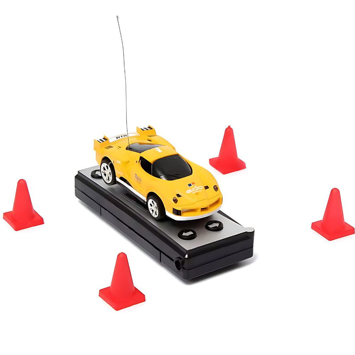 Mini RC Car in a Can Radio Remote Control Micro Racing Car (Yellow)