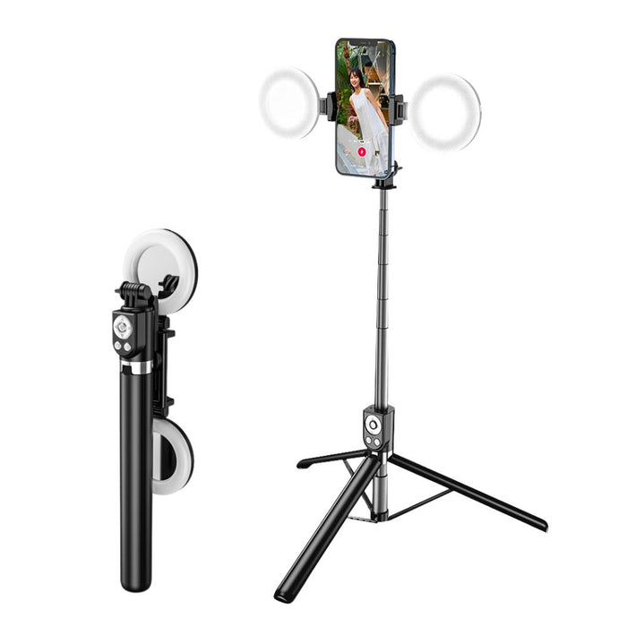 USB Charging Selfie Stick with Dimmable Dual Fill Lamp