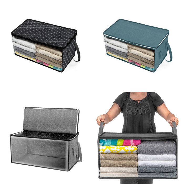 Non-Woven Storage Box Organizer with Lids for Quilts and Clothes