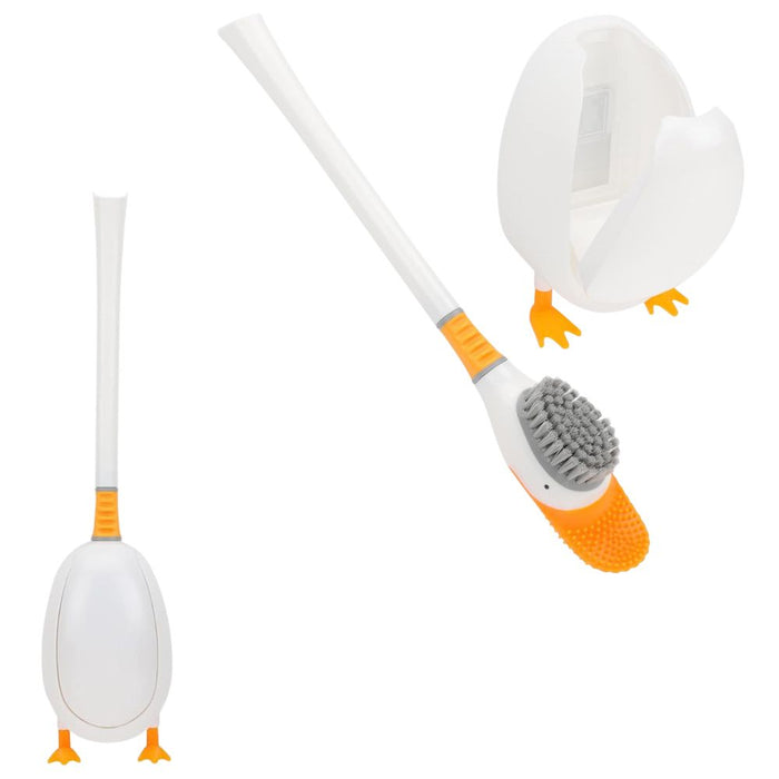 Diving Duck Style Wall Mountable Toilet Cleaning Brush with Base
