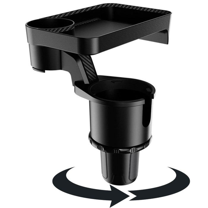 Car Cup Holder Mounted Rotating Plate Tray with Beverage Cup Holder