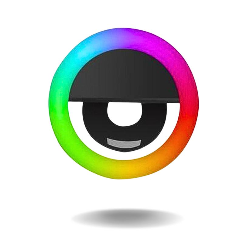 USB Rechargeable RGB LED Clip-on Mobile Phone Ring Light