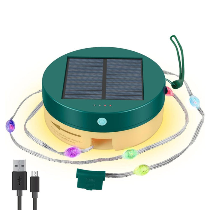 Dual Powered Outdoor Camping LED String Light - USB and Solar Charging