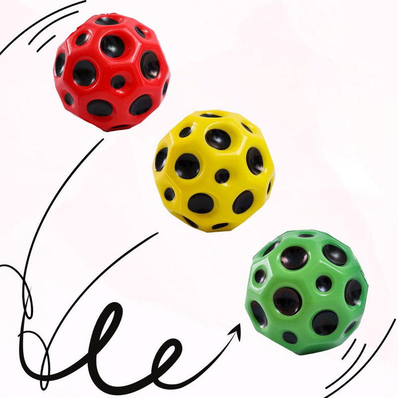 Super Bouncy Moon Shaped Crater Textured Porous Kids Anti Stress Ball Toy