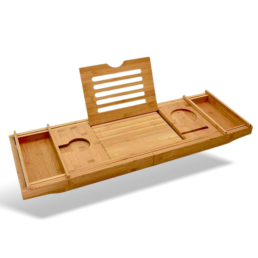 Wooden Bath Tub Rack Personal Caddy Bathroom Storage Tray Holder ...