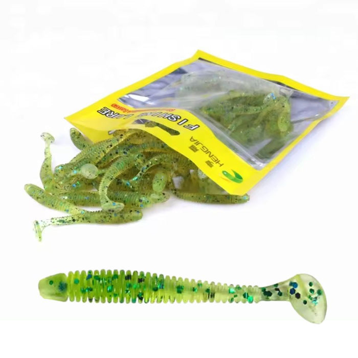 10 PCS Fishing Wobbler Soft Worm Swimbaits Lure - Green