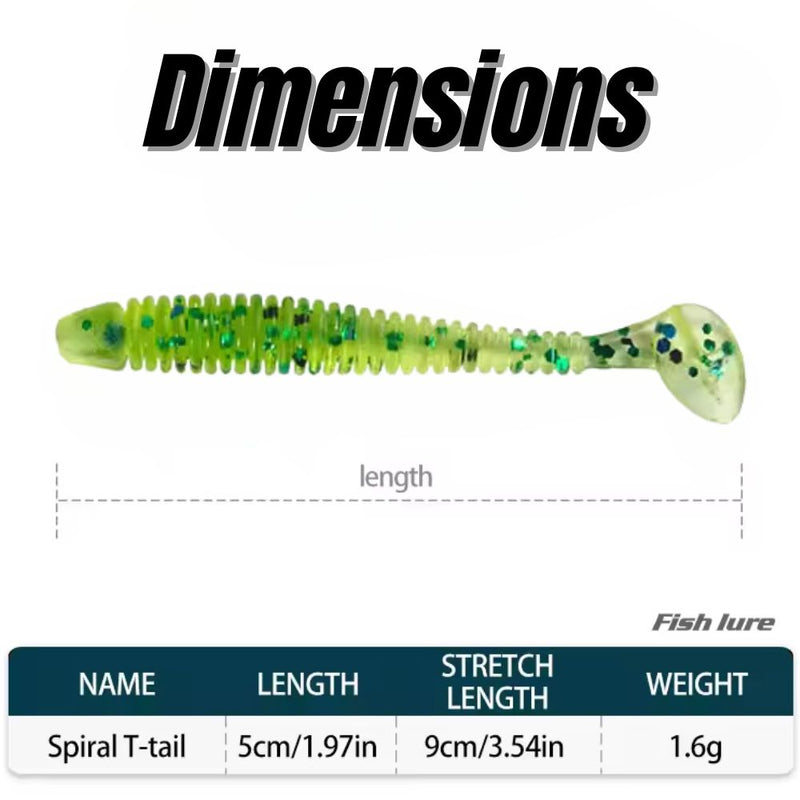 10 PCS Fishing Wobbler Soft Worm Swimbaits Lure - Green