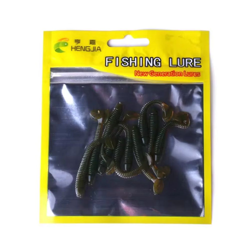 10 PCS Fishing Wobbler Soft Worm Swimbaits Lure - Brown