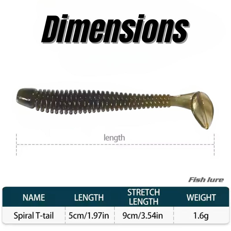 10 PCS Fishing Wobbler Soft Worm Swimbaits Lure - Brown