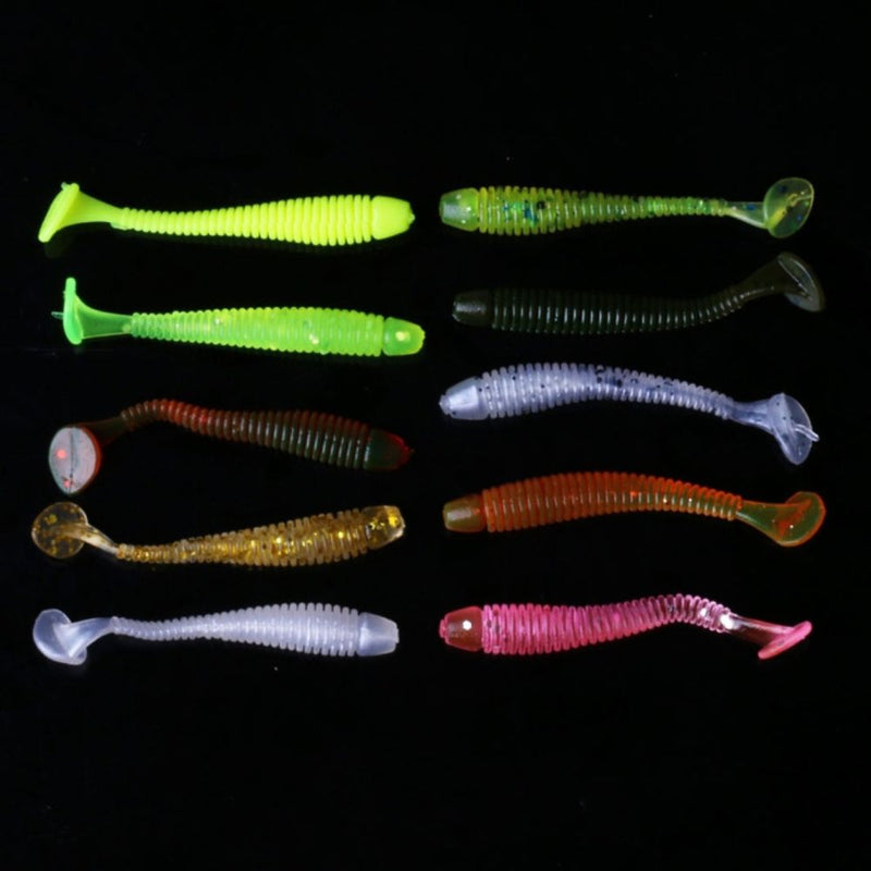 10 PCS Fishing Wobbler Soft Worm Swimbaits Lure - Red