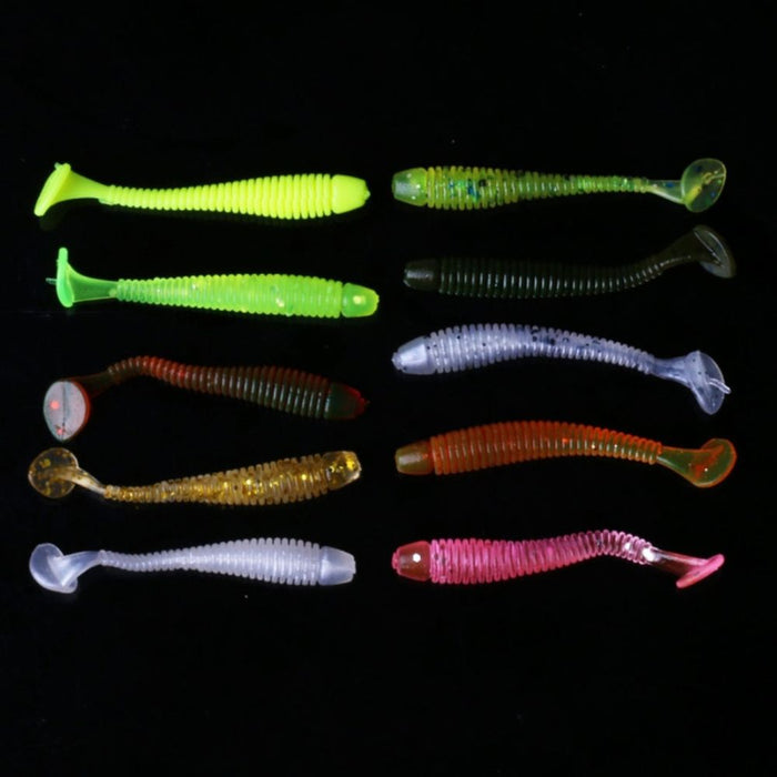 10 PCS Fishing Wobbler Soft Worm Swimbaits Lure - Gold