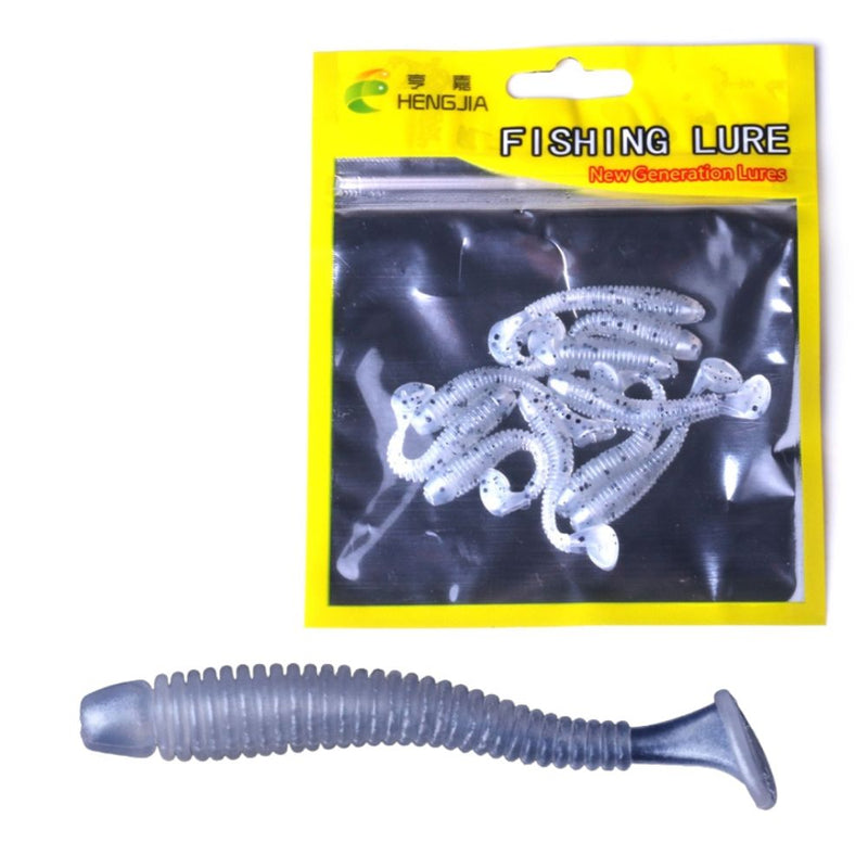 10 PCS Fishing Wobbler Soft Worm Swimbaits Lure - Grey