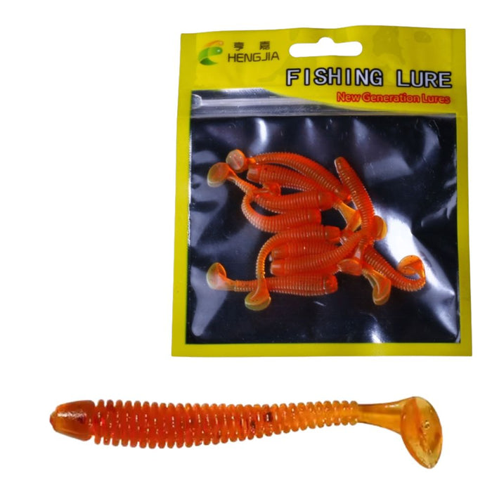 10 PCS Fishing Wobbler Soft Worm Swimbaits Lure - Orange