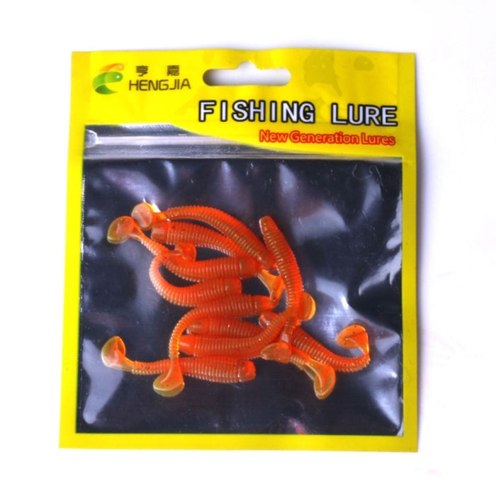 10 PCS Fishing Wobbler Soft Worm Swimbaits Lure - Orange