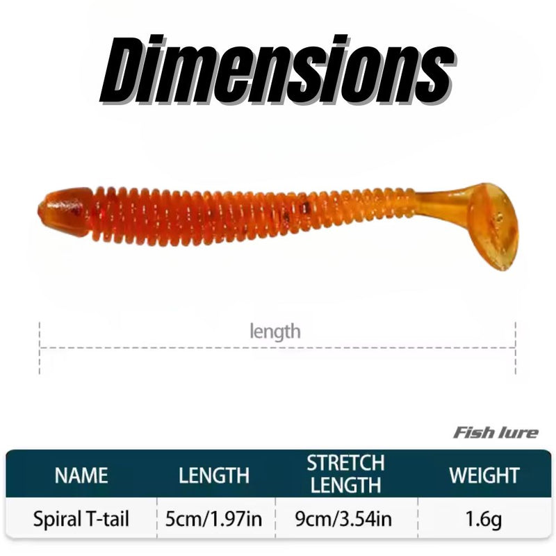 10 PCS Fishing Wobbler Soft Worm Swimbaits Lure - Orange