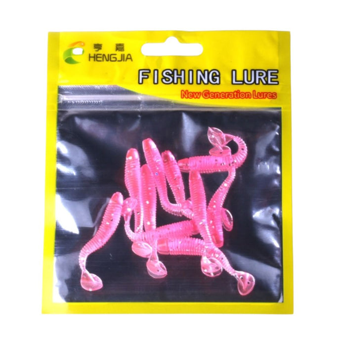 10 PCS Fishing Wobbler Soft Worm Swimbaits Lure - Pink