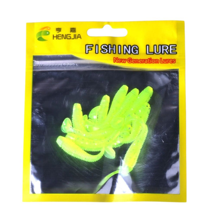 10 PCS Fishing Wobbler Soft Worm Swimbaits Lure - Fluro Green