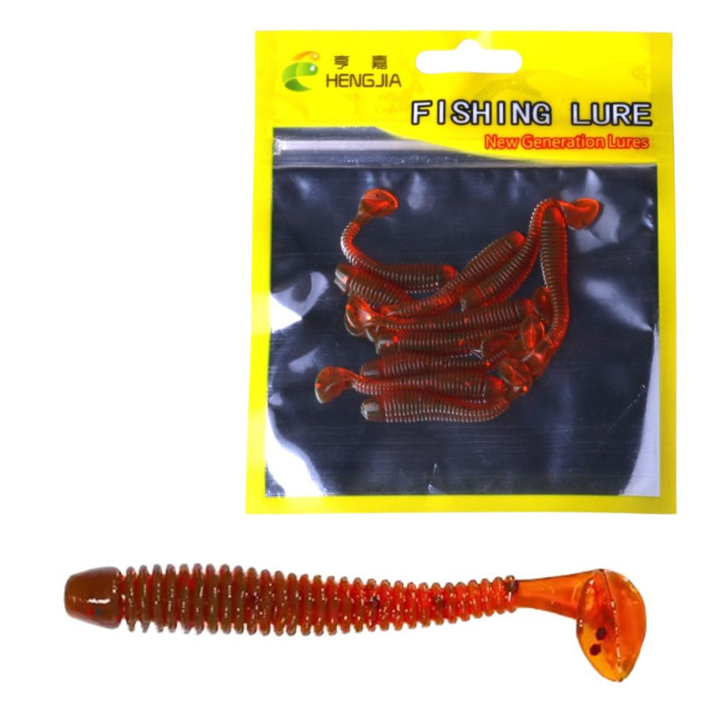 10 PCS Fishing Wobbler Soft Worm Swimbaits Lure - Red