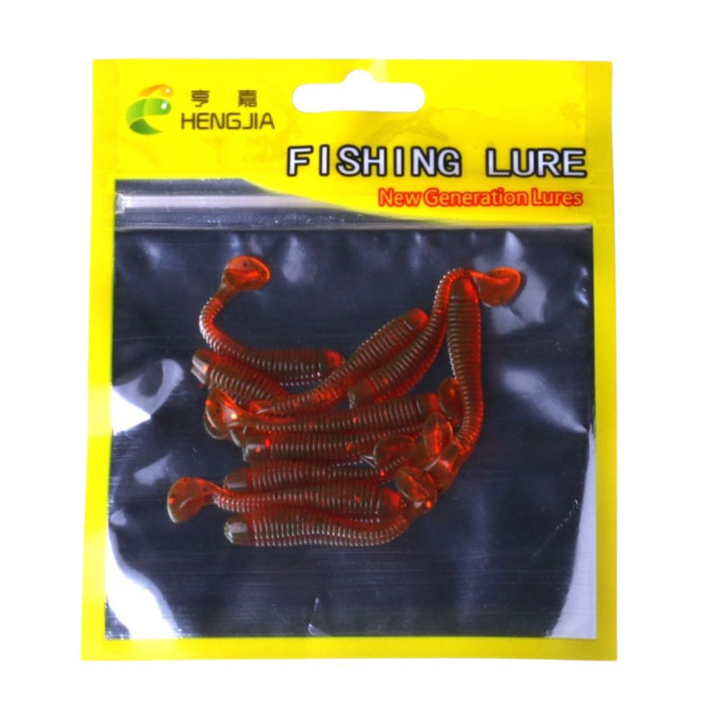 10 PCS Fishing Wobbler Soft Worm Swimbaits Lure - Red