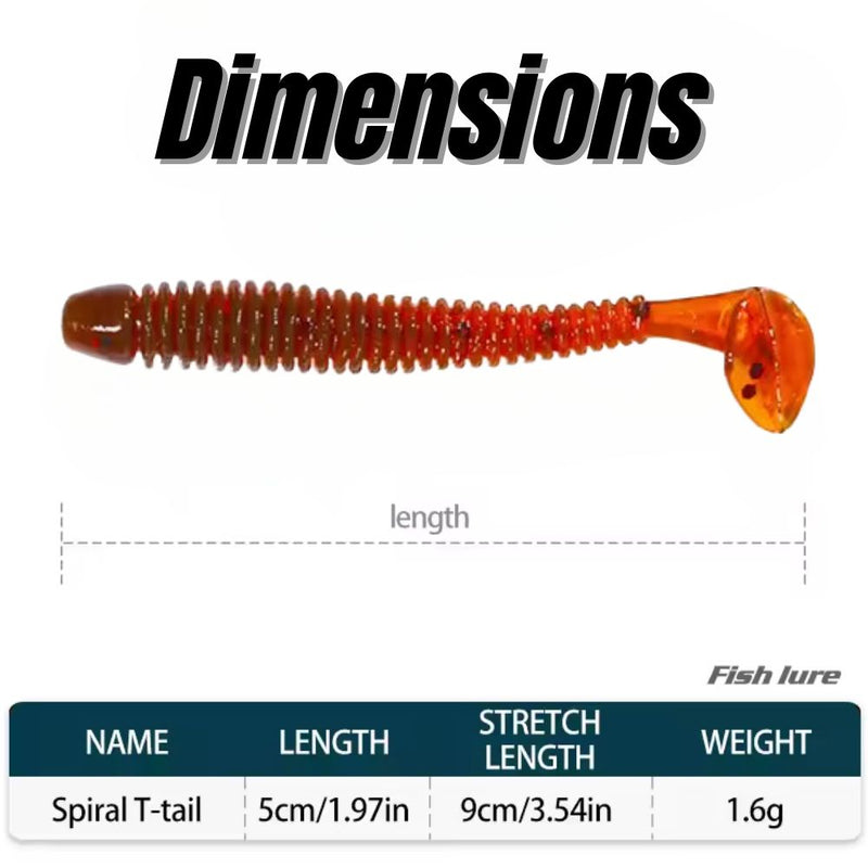 10 PCS Fishing Wobbler Soft Worm Swimbaits Lure - Red
