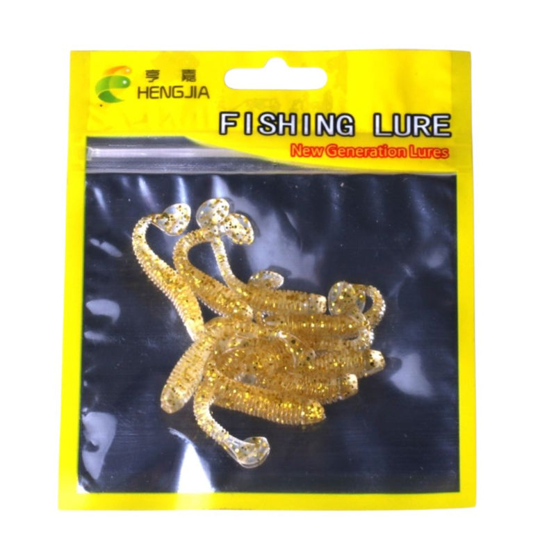 10 PCS Fishing Wobbler Soft Worm Swimbaits Lure - Gold