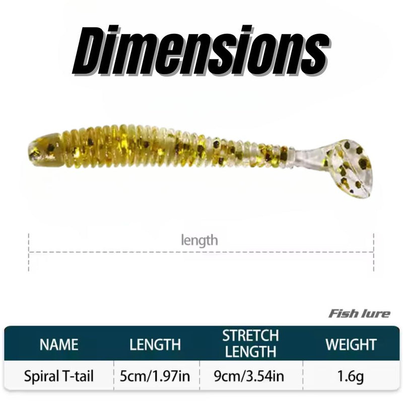 10 PCS Fishing Wobbler Soft Worm Swimbaits Lure - Gold