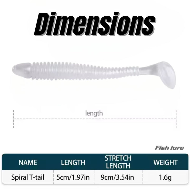 10 PCS Fishing Wobbler Soft Worm Swimbaits Lure - Silver
