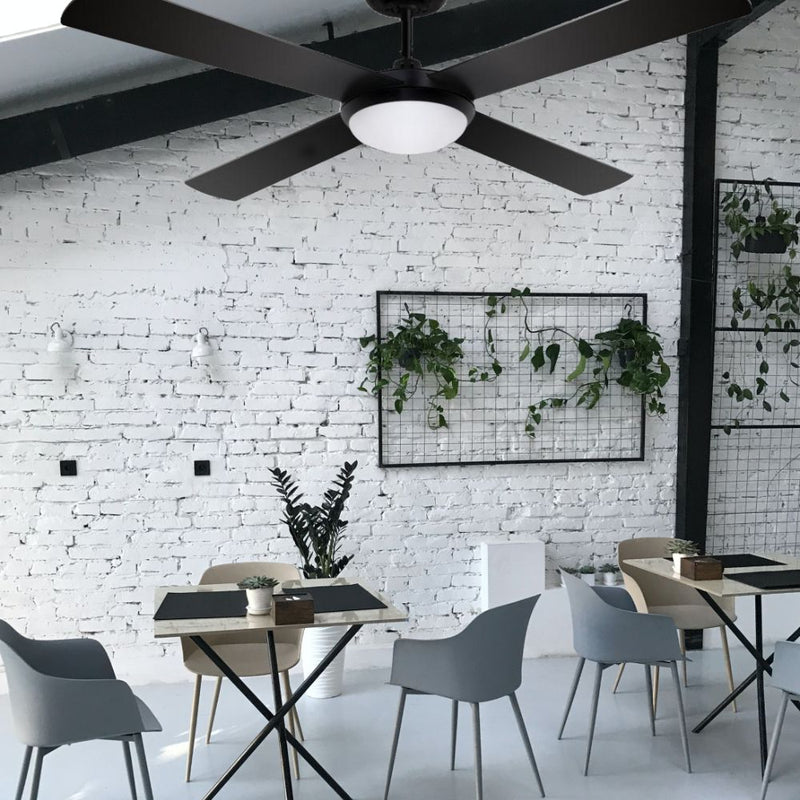 52" Ceiling Fan with Light - Black