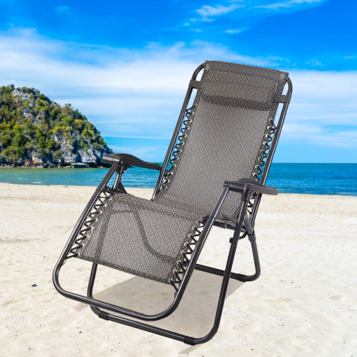 Zero Gravity Recliner Sun Lounge Chair - Beige