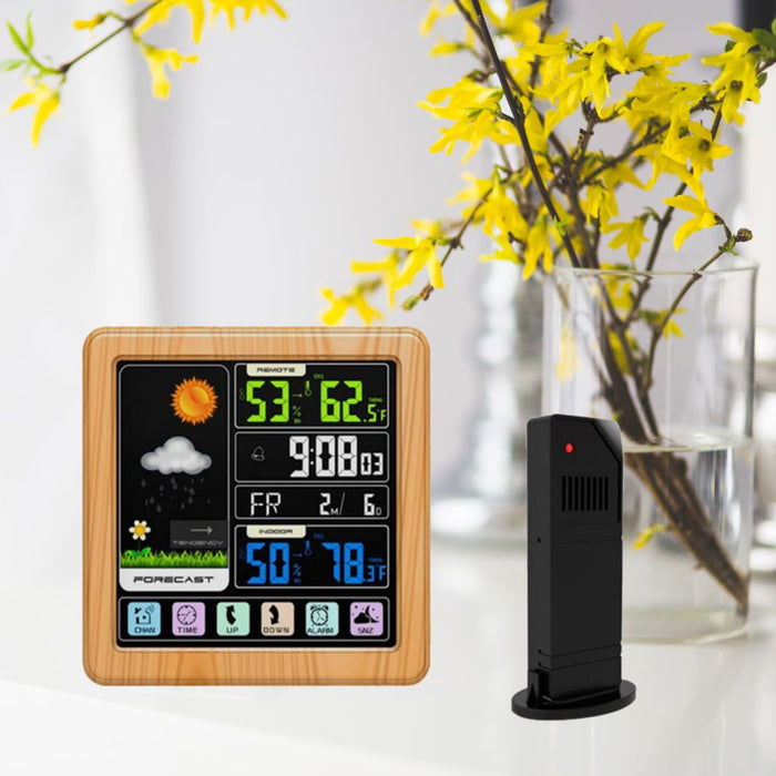 Digital Wireless Multi-Functional Weather Clock Colour Screen Creative Home Touch Screen Thermometer Forecast Station Clock