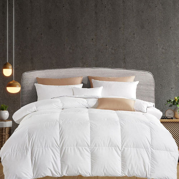 Goose Down Feather Winter Doona Quilt - Queen Size 700GSM White