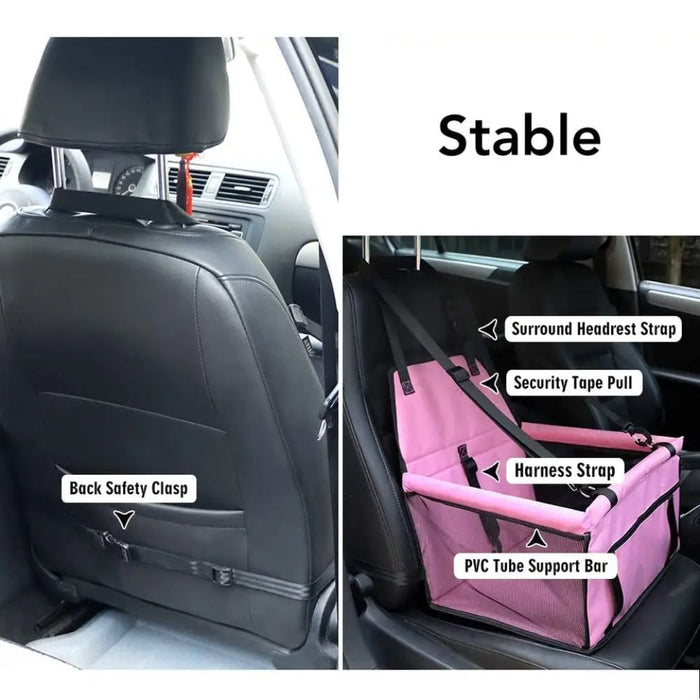 Portable Cat Dog Pet Car Safety Travel Booster Seat Basket