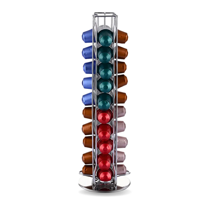Nespresso Compatible 360° Rotating 40 Capsules Coffee Pod Holder Tower Stand Rack